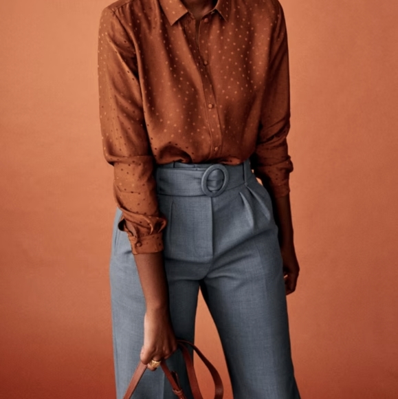 NWT Sezane Arthur Wool Trousers in Vintage Blue Sz 38 M - Picture 2 of 8